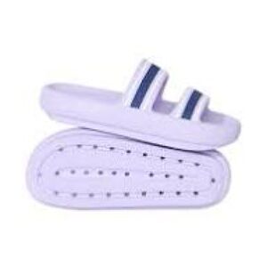 Victoria’s Secret PINK Double Strap Pillow Slides in pastel lilac with navy Sz M